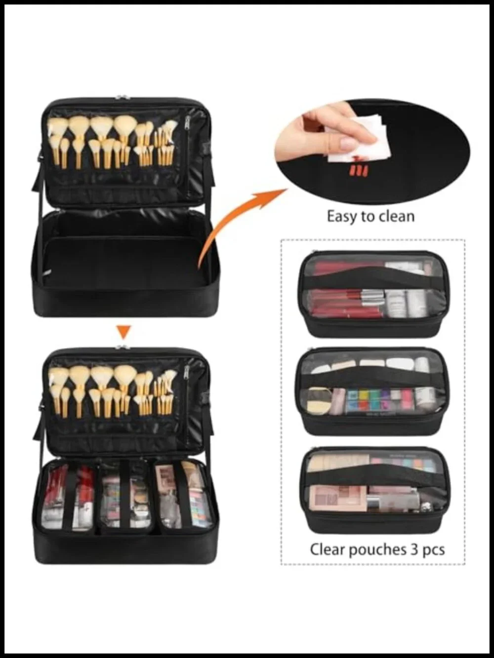 Extra Large Makeup Train Case, Professional Cosmetology Travel Organizer with